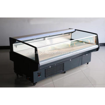 Supermarket top open display chiller for meat sale